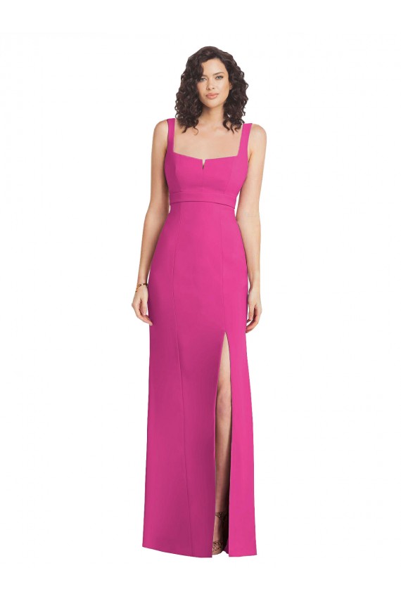 Sleeveless Square Neck Low Back Stretch Crepe Trumpet Semi Formal Evening Dress / Prom Dress / Bridesmaid Dress Brisbane
