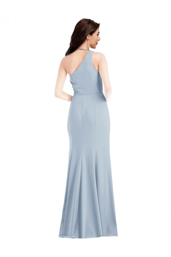 Sleeveless One Shoulder Stretch Crepe Trumpet Formal Dress / Bridesmaid Dress Brisbane