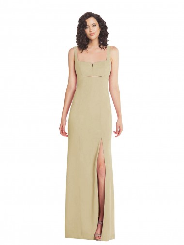 Sleeveless Square Neck Low Back Stretch Crepe Trumpet Formal Evening Gown / Prom Dress / Bridesmaid Dress Brisbane