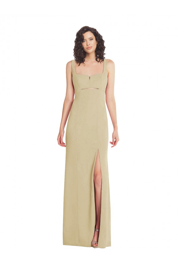 Sleeveless Square Neck Low Back Stretch Crepe Trumpet Formal Evening Gown / Prom Dress / Bridesmaid Dress Brisbane