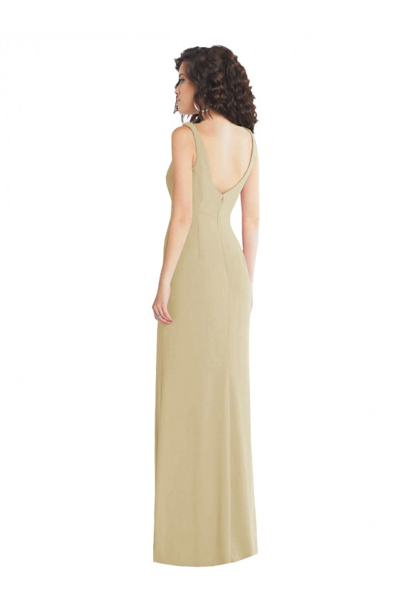 Sleeveless Square Neck Low Back Stretch Crepe Trumpet Formal Evening Gown / Prom Dress / Bridesmaid Dress Brisbane