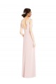 Sleeveless V-Neck Low Back Stretch Crepe A-Line Black Tie Evening Dress / Prom Dress / Bridesmaid Dress Brisbane