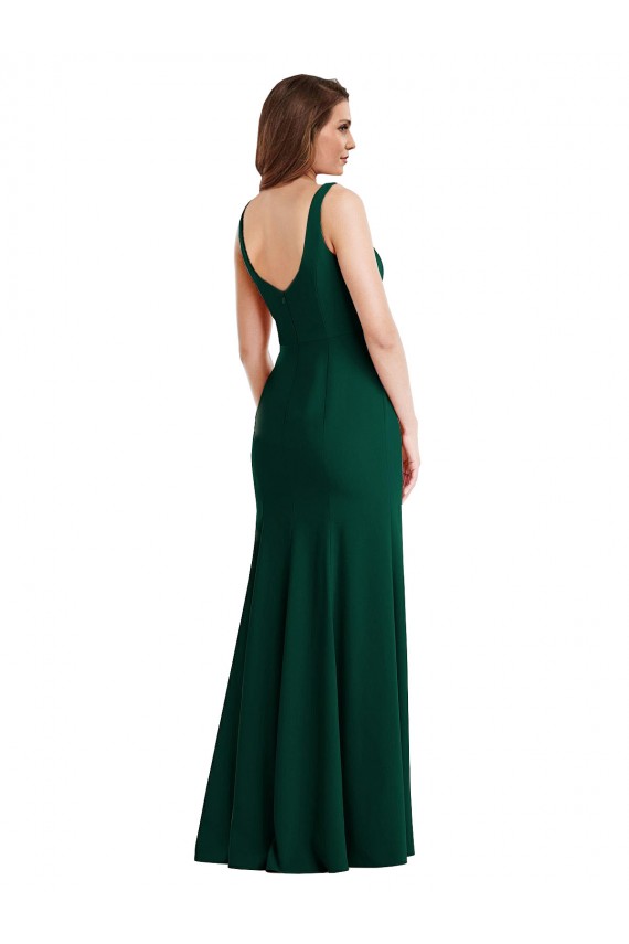 Sleeveless Square Neck Stretch Crepe Trumpet Semi Formal Evening Dress / Prom Dress / Bridesmaid Dress Brisbane