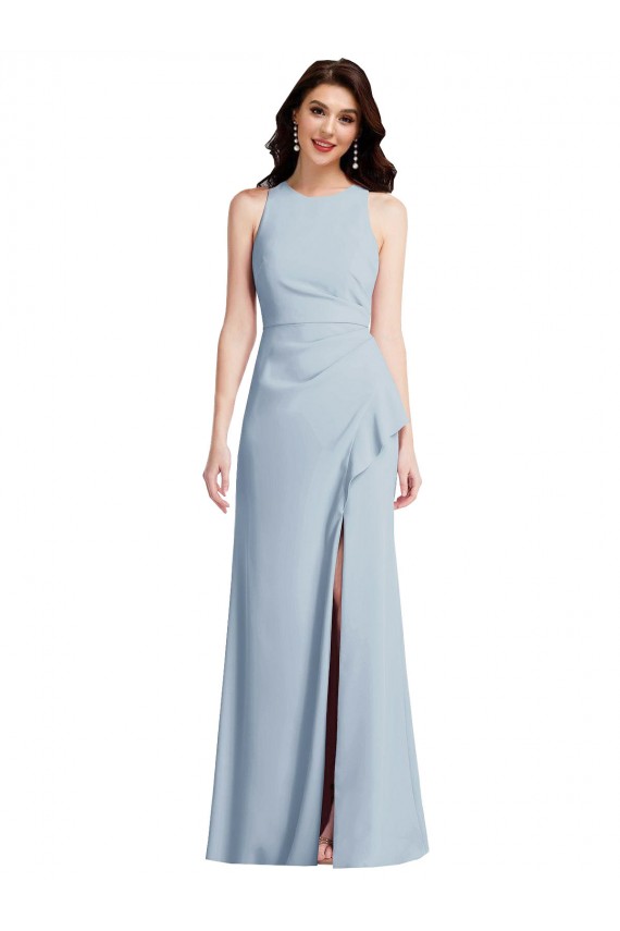 Sleeveless Halter Neck Stretch Crepe Trumpet Formal Dress / Bridesmaid Dress Brisbane