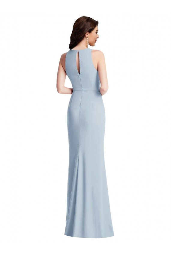 Sleeveless Halter Neck Stretch Crepe Trumpet Formal Dress / Bridesmaid Dress Brisbane