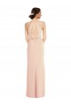 Sleeveless Nude Halter Neck Criss Cross Back Stretch Crepe Trumpet Formal Evening Gown / Prom Dress / Bridesmaid Dress Brisbane
