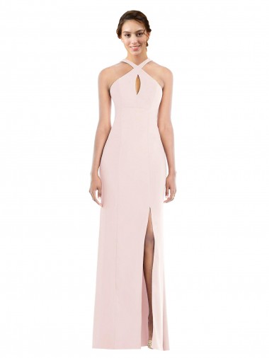Sleeveless Halter Neck Low Back Stretch Crepe Trumpet Formal Evening Gown / Prom Dress / Bridesmaid Dress Brisbane