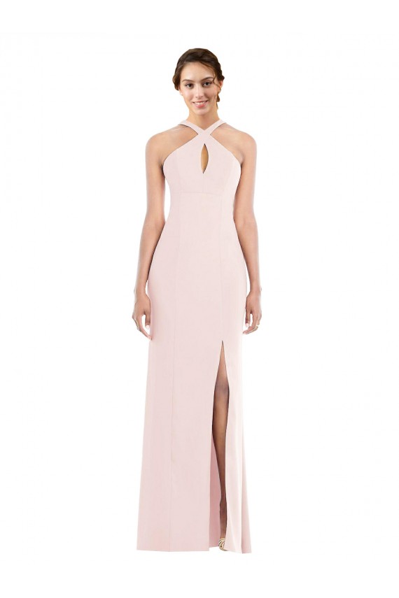 Sleeveless Halter Neck Low Back Stretch Crepe Trumpet Formal Evening Gown / Prom Dress / Bridesmaid Dress Brisbane