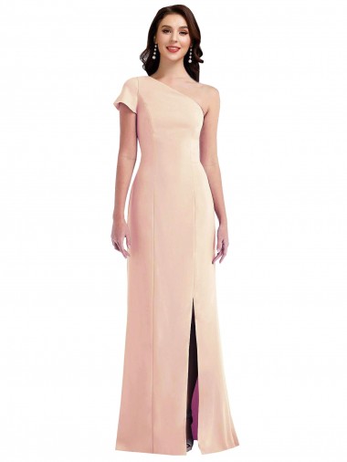 Cap Sleeves One Shoulder Stretch Crepe Trumpet Formal Evening Gown / Prom Dress / Bridesmaid Dress Brisbane