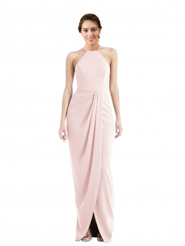 Sleeveless Halter Neck Stretch Crepe Trumpet Semi Formal Evening Dress / Prom Dress / Bridesmaid Dress Brisbane