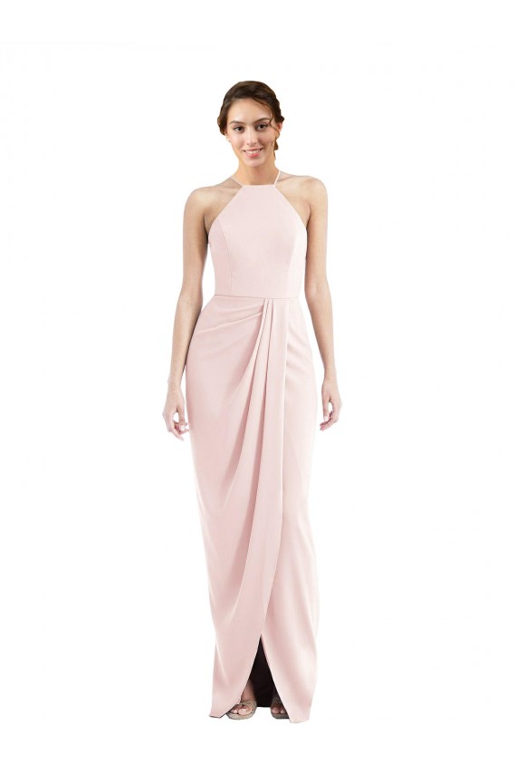 Sleeveless Halter Neck Stretch Crepe Trumpet Semi Formal Evening Dress / Prom Dress / Bridesmaid Dress Brisbane