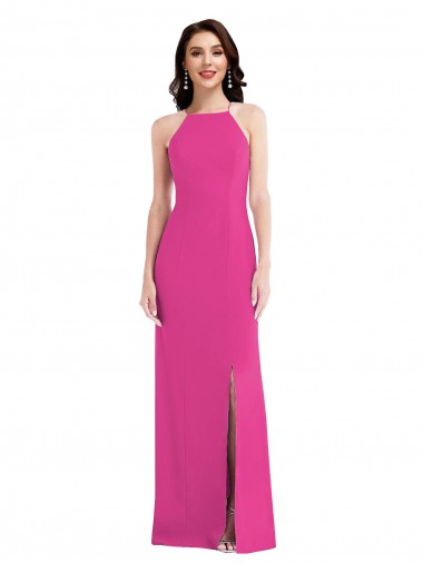 Sleeveless Halter Neck Open Back Stretch Crepe Trumpet Formal Evening Gown / Prom Dress / Bridesmaid Dress Brisbane