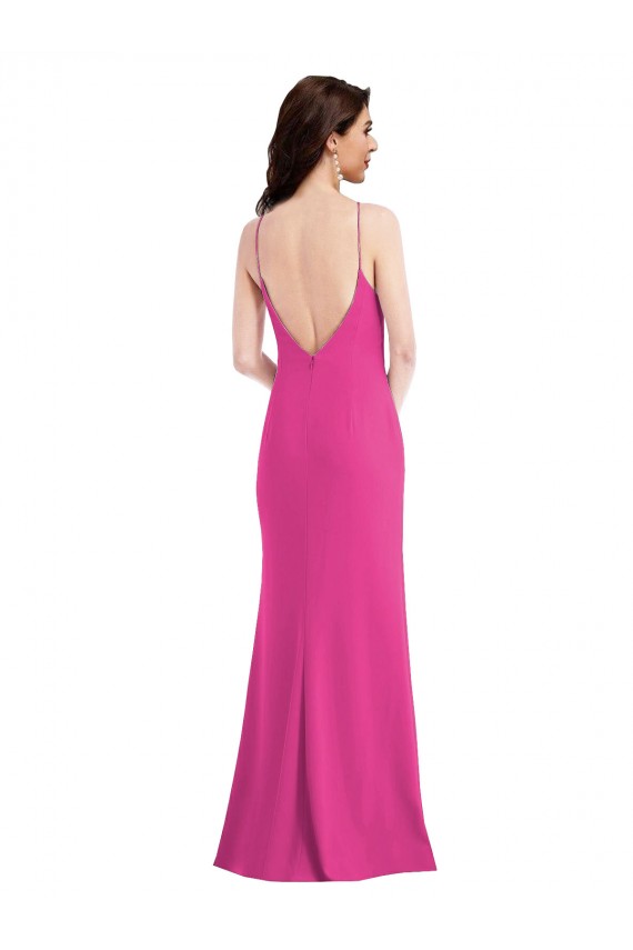 Sleeveless Halter Neck Open Back Stretch Crepe Trumpet Formal Evening Gown / Prom Dress / Bridesmaid Dress Brisbane