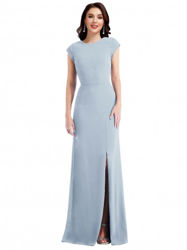 Cap Sleeves Open Back Stretch Crepe Trumpet Formal Evening Gown / Prom Dress / Bridesmaid Dress Brisbane