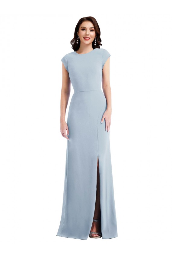 Cap Sleeves Open Back Stretch Crepe Trumpet Formal Evening Gown / Prom Dress / Bridesmaid Dress Brisbane