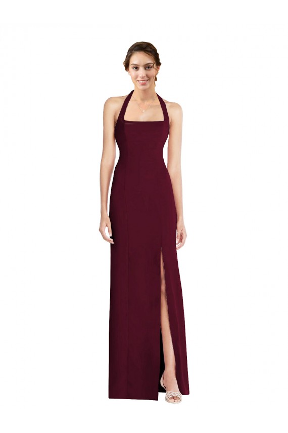 Sleeveless Halter Neck Open Back Stretch Crepe Trumpet Semi Formal Evening Dress / Prom Dress / Bridesmaid Dress Brisbane