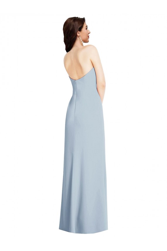 Sleeveless Light Sky Blue Strapless Low Back Stretch Crepe A-Line Formal Evening Gown / Prom Dress / Bridesmaid Dress Brisbane