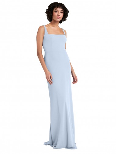 Sleeveless Square Neck Stretch Crepe Sheath Prom Dress / Bridesmaid Dress Brisbane