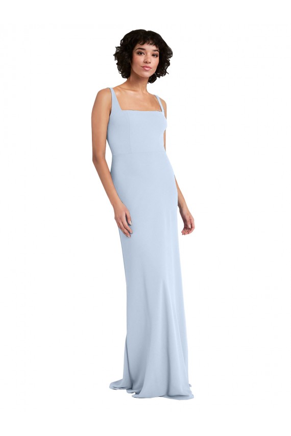 Sleeveless Square Neck Stretch Crepe Sheath Prom Dress / Bridesmaid Dress Brisbane