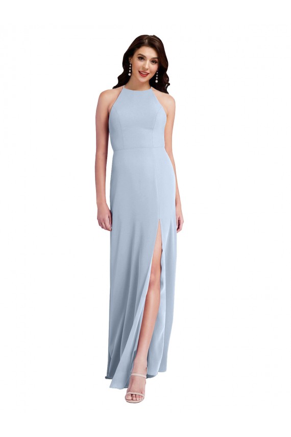 Sleeveless Halter Neck Criss Cross Open Back Stretch Crepe Sheath Formal Evening Gown / Prom Dress / Bridesmaid Dress Brisbane