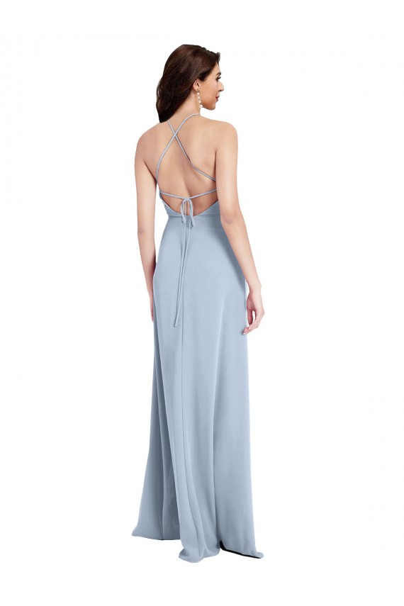 Sleeveless Halter Neck Criss Cross Open Back Stretch Crepe Sheath Formal Evening Gown / Prom Dress / Bridesmaid Dress Brisbane