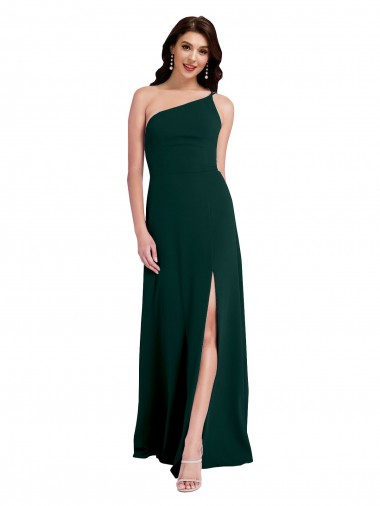 Sleeveless One Shoulder Open Back Stretch Crepe A-Line Formal Evening Gown / Prom Dress / Bridesmaid Dress Brisbane