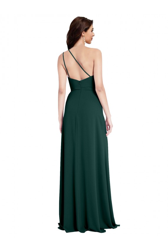 Sleeveless One Shoulder Open Back Stretch Crepe A-Line Formal Evening Gown / Prom Dress / Bridesmaid Dress Brisbane