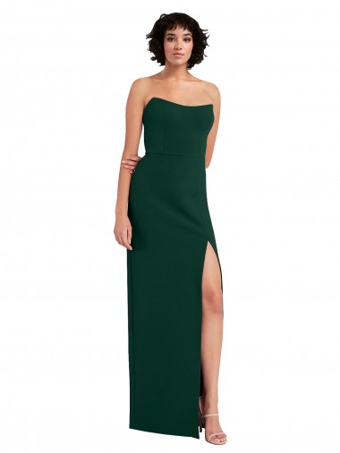 Sleeveless Midnight Green Scoop Neck Low Back Stretch Crepe Sheath Formal Evening Gown / Prom Dress / Bridesmaid Dress Brisbane