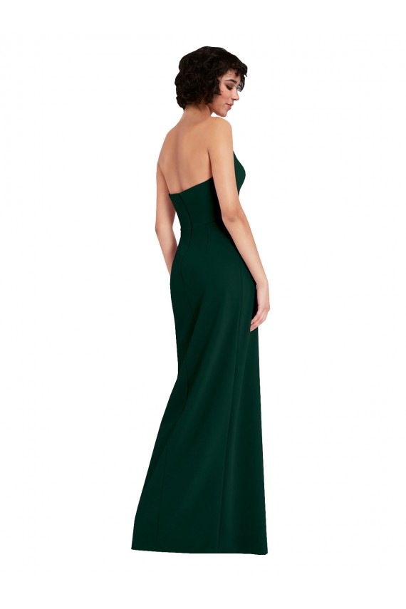 Sleeveless Midnight Green Scoop Neck Low Back Stretch Crepe Sheath Formal Evening Gown / Prom Dress / Bridesmaid Dress Brisbane