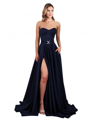 Sleeveless Sweetheart Low Back Stretch Crepe A-Line Formal Dress / Bridesmaid Dress Brisbane