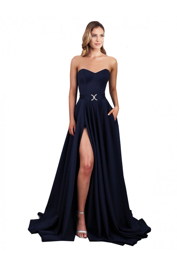 Sleeveless Sweetheart Low Back Stretch Crepe A-Line Formal Dress / Bridesmaid Dress Brisbane