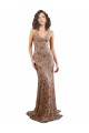 Sleeveless Rose Gold V-Neck Backless Stretch Crepe & Sequin Tulle Mermaid Formal Evening Gown / Prom Dress / Bridesmaid Dress Brisbane