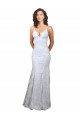 Sleeveless White V-Neck Backless Stretch Crepe & Sequin Tulle Mermaid Formal Evening Gown / Prom Dress / Bridesmaid Dress Brisbane