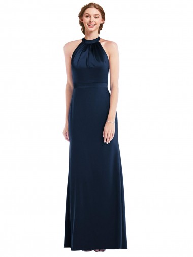 Sleeveless High Neck Open Back Stretch Crepe Trumpet Semi Formal Evening Dress / Prom Dress / Bridesmaid Dress Brisbane