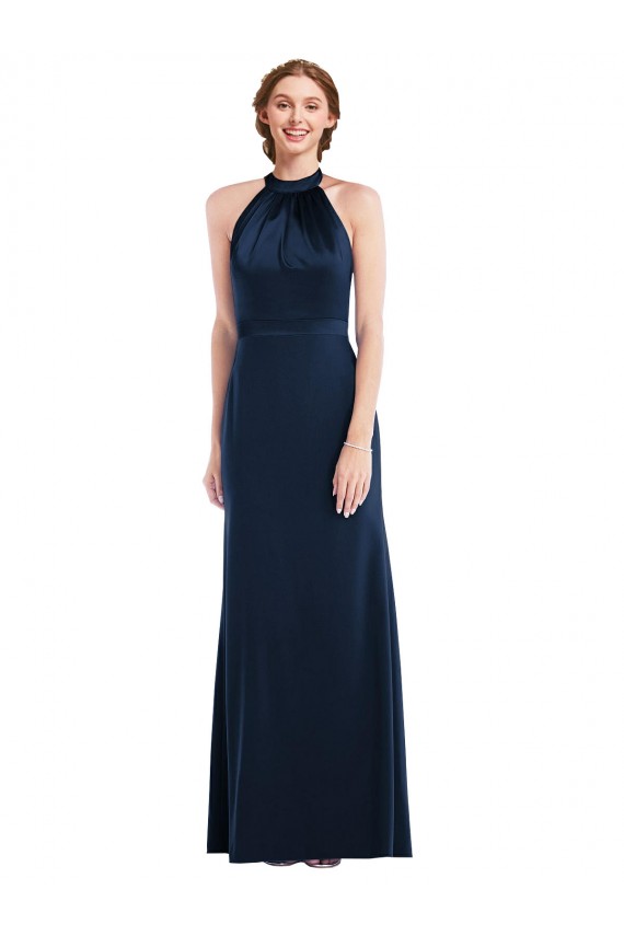 Sleeveless High Neck Open Back Stretch Crepe Trumpet Semi Formal Evening Dress / Prom Dress / Bridesmaid Dress Brisbane