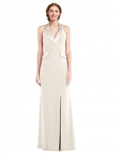 Sleeveless Halter Neck Low Back Stretch Crepe Trumpet Semi Formal Evening Dress / Prom Dress / Bridesmaid Dress Brisbane
