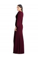 Puff Sleeves V-Neck Stretch Crepe Trumpet Semi Formal Evening Dress / Prom Dress / Bridesmaid Dress Brisbane