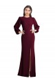 Puff Sleeves Bateau Neck Open Back Stretch Crepe Trumpet Formal Dress / Bridesmaid Dress Brisbane