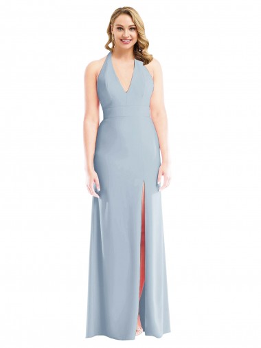 Sleeveless Halter Neck Open Back Stretch Crepe Trumpet Bridesmaid Dress / Evening Dress Brisbane
