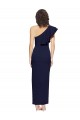 Sleeveless Dark Navy One Shoulder Stretch Crepe Sheath Prom Dresses Brisbane