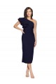 Sleeveless Dark Navy One Shoulder Stretch Crepe Sheath Formal Evening Gown / Prom Dress / Bridesmaid Dress Brisbane