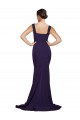 Sleeveless Dark Navy Square Neck Stretch Crepe Sheath Semi Formal Evening Dress / Prom Dress / Bridesmaid Dress Brisbane