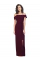 Sleeveless Burgundy Gold Off the Shoulder Low Back Stretch Crepe Sheath Formal Evening Gown / Prom Dress / Bridesmaid Dress Brisbane