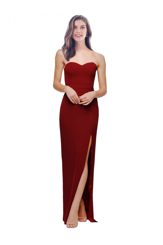 Sleeveless Sweetheart Low Back Stretch Crepe Sheath Bridesmaid Dress / Evening Dress Brisbane