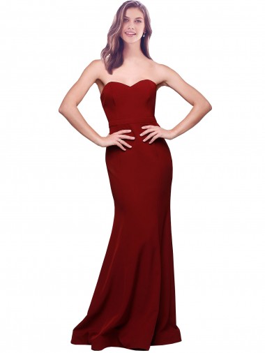 Sleeveless Sweetheart Low Back Stretch Crepe Sheath Formal Evening Gown / Prom Dress / Bridesmaid Dress Brisbane