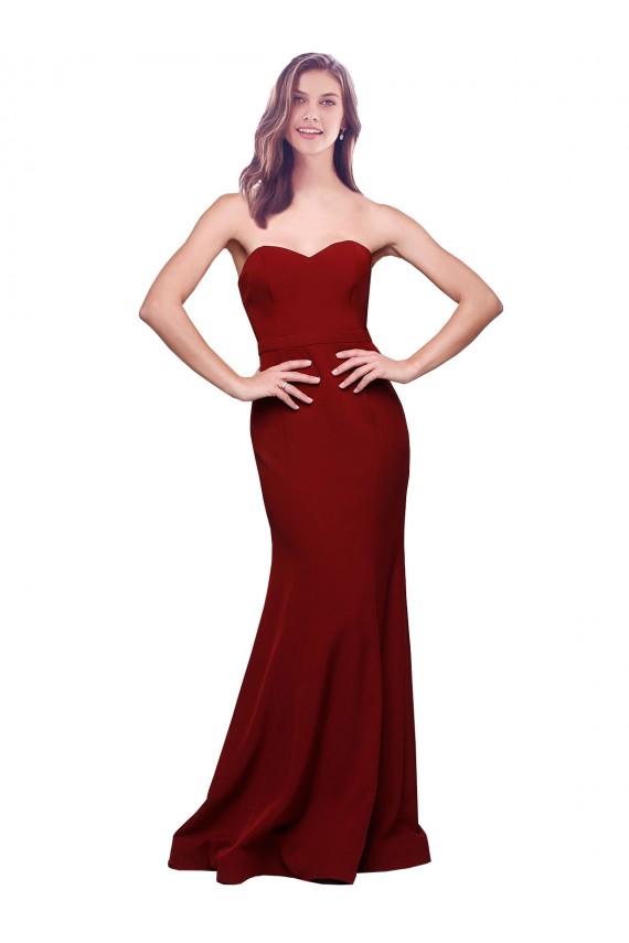 Sleeveless Sweetheart Low Back Stretch Crepe Sheath Formal Evening Gown / Prom Dress / Bridesmaid Dress Brisbane