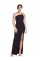 Sleeveless Black One Shoulder Stretch Crepe Sheath Formal Evening Gown / Prom Dress / Bridesmaid Dress Brisbane