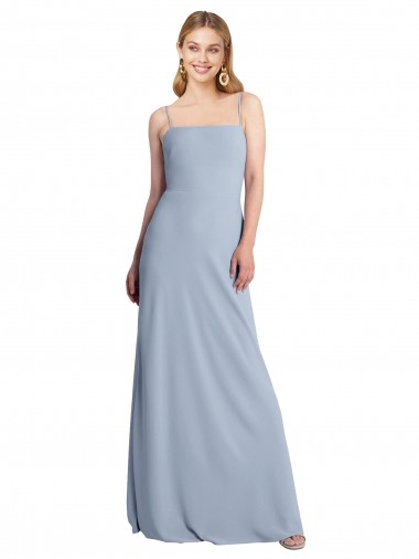 Sleeveless Square Neck Criss Cross Open Back Stretch Crepe A-Line Prom Dress / Bridesmaid Dress Brisbane