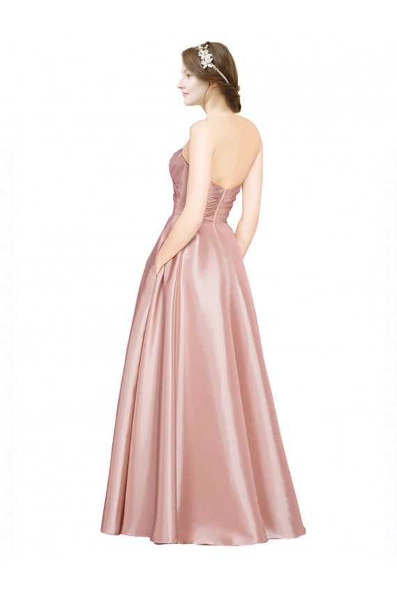 Sleeveless Sweetheart Low Back Stretch Satin A-Line Black Tie Evening Gown / Prom Dress / Bridesmaid Dress Brisbane