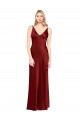 Sleeveless Spaghetti Straps V-Back Stretch Satin A-Line Formal Evening Gown / Prom Dress / Bridesmaid Dress Brisbane